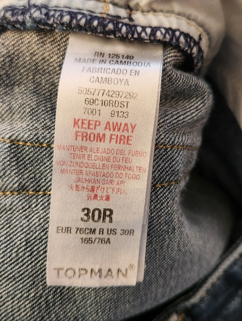 Topman Men's Slim Jeans in Dark Blue Wash